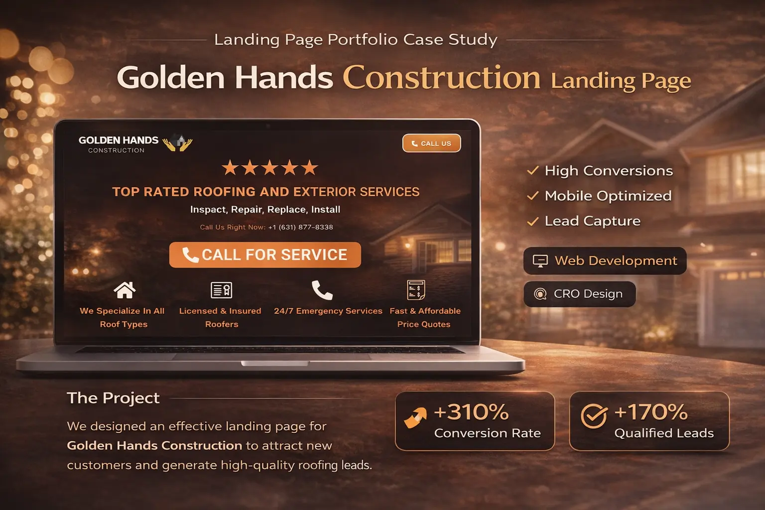 Golden Hands Construction landing page